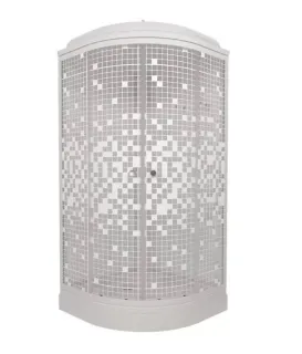 Душевая кабина Triton Стандарт-Мозаика Щ0000061840 90x90 см профиль белый стекло мозаика